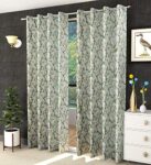 Galaxy Home Decor Premium Blossom Printed Curtains for Long Door 8 Feet, Pack of 2, Green (Green, Long Door 8 Feet)