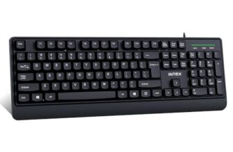 Intex Stream Wired Keyboard IT-KB335 | USB 2.0 Full Size Keyboard | 5 Million Click Key Life | 1.5M Cable | Ergonomic Design | Smooth Typing | Plug & Play Keyboard for PC, Laptop & Desktop