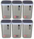 Nayasa Fusion 1000 ml BPA Free Food Grade Airtight Kitchen Storage Stackable Containers – Set of 6 | Grey