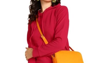 POPWINGS Stylish Casual Hooded Pocket Sweatshirt || Latest Western Winter Sweatshirt Red