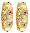 NMII Traditional Gold Plated Metal Bangles Kada Set For Women & Girls With Zircon Diamond Stone | Women’s Bangles | Premium Kada Set For Wedding, Party, Occasions Fashion Jewelry- (MAH129-2.4)