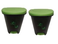Cello Plastic Pedal Step-On Garbage Dustbin 50 Ltr,Green/Green (COMBO)