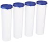 Amazon Brand – Solimo Plastic Slim Storage Container,Set of 4(1100 Ml Each),Blue