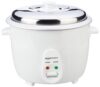 Amazon Basics 1.8 liter Electric Rice Cooker | Auto Cut-Off | Cooking Capacity of 750g | Stainless Steel Lid | Non-Stick Coating (White)