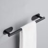 Boniry Aluminium Towel Holder for Bathroom/Towel Rod/Towel Hanger for Wash Basin/Towel Stand with Hooks/Bathroom Accessories (16 inch – Black) (2 PCS)