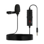 Amazon Basics Metal Condenser Microphone with 6M Cable | Auxiliary Compatible with Smartphones, Cameras, Pcs, and Laptops | Built-in Noise Reduction (Black)