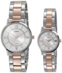 TIMEX Classics Analog Watch for Unisex with Silver-Tone Round Dial & Two Tone Stainless Steel Bracelet Band Water Resistant Unisex Wrist Watches – TW00PR213