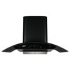 Crompton SensoSmart 90 cm Curved Glass Kitchen Chimney with 1360 m³/hr Suction, Smart On & Intelli Auto-Clean | Silent Kitchen Chimney with Filterless Technology (Black)