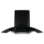 Crompton SensoSmart 90 cm Curved Glass Kitchen Chimney with 1360 m³/hr Suction, Smart On & Intelli Auto-Clean | Silent Kitchen Chimney with Filterless Technology (Black)