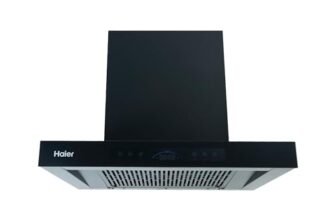 Haier 60cm 1600m³/hr BLDC Autoclean T-Shape Chimney | Easy Clean Filterless with Touch/Gesture Control | 10 Yr Motor, 4 Yr Comprehensive Warranty | Free Installation & Pipe | HIH-T1600-BLDC-IN | Black