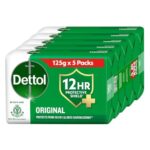 Dettol Original Germ Protection Bathing Soap Bar (625gm) | Kills 99.99% germs, 125gm , Pack of 5