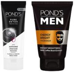 POND’S Pure Detox Face Wash 200 g & POND’S Men’s Energy Bright Face Wash Coffee Beans Bright Skin, 100g