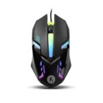 FRONTECH Wired USB Gaming Mouse | 1200 DPI | Rainbow RGB Lighting | 3 Function Buttons, Textured Grip | Ergonomic Design (MS-0111)