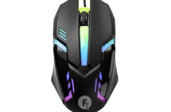 FRONTECH Wired USB Gaming Mouse | 1200 DPI | Rainbow RGB Lighting | 3 Function Buttons, Textured Grip | Ergonomic Design (MS-0111)