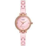 TIMEX Womens 28 mm Mother of Pearl Pink Dial Ceramic Bracelet Analogue Watch – TWEL15701 (WTITWEL15701, Not assigned, Not assigned)