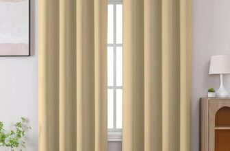Cortina 80-90% Blackout Solid Door Curtains 7 Feet Set of 2 – Thermal Insulated | Curtain for Living Room | Drapes for Bedroom | (7 Feet, Beige)