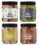 GreenFinity Dry Fruits Combo Pack – 1kg (Almonds, Cashews Nuts, Green Raisins, Anjeer – Each 250g) – All Premium.