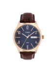 TIMEX Classics Analog Watch for man with Blue Round Dial & Brown Leather Strap Band Water Resistant Men’s Wrist Watches – TW0TG6515