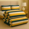 BSB HOME Premium Microfiber Printed Double Bed Comforter with 2 Matching Pillow Covers | All-Season Reversible AC Blanket for Winter & Summer | Soft & Lightweight Quilt for Double Bed – Mustard Yellow