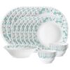 Larah by Borosil 19 Pieces Stardust Opalware Dinner Set for Family of 6