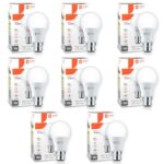 Orient Electric 9W High Glow LED bulb| 180-degree wide beam angle| Voltage surge protection up to 4 kV| 6500K, Cool White| B22d base| Made in India| Pack of 8