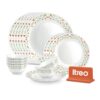 Treo by Milton Opalware Aurelia Meena Dinner Set of 18 | Serving for 6 | Microwave & Dishwasher Safe | Bone-Ash Free | Tempered Toughness | Plates & Bowls | Crockery Set for Dining & Gifting