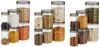 Amazon Brand – Solimo Checkered Jar Container, Set of 18 (6 x 250 ml Each, 6 x 500 ml Each, 6 x 1000 ml Each), Black | Kitchen Organiser | BPA Free | Stackable