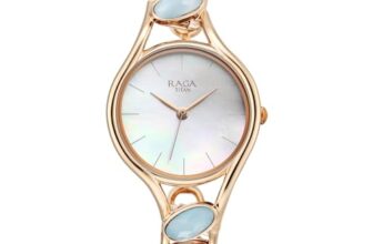 Titan Raga New You Quartz Analog Mother of Pearl Dial Blue Chalcedony Stone Strap Watch for Women-NS95190WM02