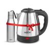 Milton Go Electro Stainless Steel Electric Kettle 1500 + Super 750 Thermosteel Bottle, Super Fast Boiling with 3X Protection Kettle-Overheat, Dry Boil Protection, Leak Proof, Vacuum Insulated, Silver