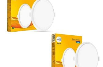 wipro Garnet 6W Round LED Wave Infinity Panel | Warm White Light (2700K) | Rimless Panel with Ultra-Slim Design | Recessed Down Light for False Ceiling | Cutout – 100mm | Pack of 2