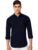 KARGEENS Casual Shirt for Men|| Shirt for Men|| Men Stylish Shirt || Men Solid Shirt || Full Sleeve Shirt,Dark Blue-L