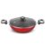 Preethi Dura Collection Non Stick Kadai, 24 cm, with Glass Lid, Gas & Induction Compatible, 5 Star Non Stick Effect, Chilly Red