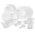 Cello Opalware Dazzle Series Lush Fiesta Dinner Set, 35 Units | Opal Glass Dinner Set for 6 | Light-Weight, Daily Use Crockery Set for Dining | White Plate and Bowl Set