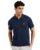 EYEBOGLER Regular Fit Mens Polo Neck Half Sleeve Soild Casual Tshirt Navy Blue
