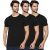 OOBANI Men Solid Regular Fit Pack of 3 Tshirt