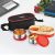 CELLO Exe Stainless Steel Lunch Box for Office & School, 3 Containers, Red