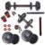 Lifelong LLPVCHGC06 PVC Home Gym Set 20kg Plate with Extension Barbell Rod and Dumbbells Rods with Gym Accessories for Home Workouts ( Black , 6 Months Warranty )