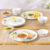 Larah by Borosil Pack of 18 Opalware Rosalie Opalware Galaxy Series Crockery Set for Dining & Gifting, Family of 6 Dinner Set(Orange, Red, Grey, Microwave Safe)