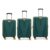 Aristocrat Airpro Plus 3 Pc Set Cabin 55Cm(Small) Check-in 66Cm(Medium) Check-in 76Cm(Large) 8 Wheel Spinners Trolley Bags for Travel Hard Case Luggage with TSA Lock & Anti-Theft Zipper(Green)