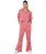 SEREIN FashFun Clothing Women’s Slim Fit Co-ord Set (Red Animal Printed Crepe Crop Shirt & Elasticated Waist Pant Set)