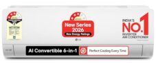 LG 1.5 Ton 3 Star, Smart Inverter Split AC (100% Copper Condenser, AI Convertible 6-in-1, Faster Cooling & Energy Saving, Diet Mode+, HD Filter with Anti-Virus Protection,Him Clean, AS-Q18JNXE,White)