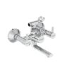Eauset Plus Brass Bath Mixer with Crutch | Wall Mounted Hot & Cold Bath Shower Mixer Tap | Leak Resistant Bathroom Faucet | Adjustable Hot Limit | Polished Finish