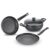Prestige Svachh Byk Set Aluminium Non Stick Cookware, Omni Tawa Dia 28 Cm -1 Unit, Fry Pan Dia 24 Cm – 1 Unit, Kadai with Glass Lid Dia 24 cm -1 Unit