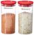 Floraware Plastic Storage Jar and Container Set I Air Tight & BPA Free Containers For Kitchen Storage Set I Grocery Kitchen Container Set I Multipurpose Jar, 1400 Ml Each, Set 2, Red