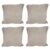 House of Quirk Polar Fleece Fabric Cushion Cover with Zipper Pack of 4 (Khaki, 45 x 45 cm)