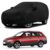 Sulfar 100% Water Resistant Car Body Cover Compatible with Mirror & Antenna Pockets for Skoda Fabia Scout (Triple Stitched, Full Bottom Elastic, Black)