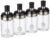 Amazon Brand – Solimo Borosilicate Glass Sauce Jar with Dipper, Set of 4 (250 Ml Each),Black