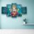 SAF Set of 5 Ganesha Religious modern art Home decorative wall Painting 30 inch x 18 inch SANFPNLS32210-Multicolour