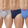 Rupa Jon Plain Brief for Men, 100% Cotton Fabric, Inner Elastic, Pack of 3