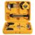Deli DL1011J 11 Piece Household Tool Kit Portable & Compact with Test Pen Electrical Tape Measure Tape Screwdrivers Utility Knive 5-Hex Keys and Storage Box for DIY Home Repair (Yellow)